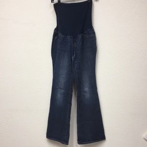 Indigo Blue belly panel maternity flare jeans med